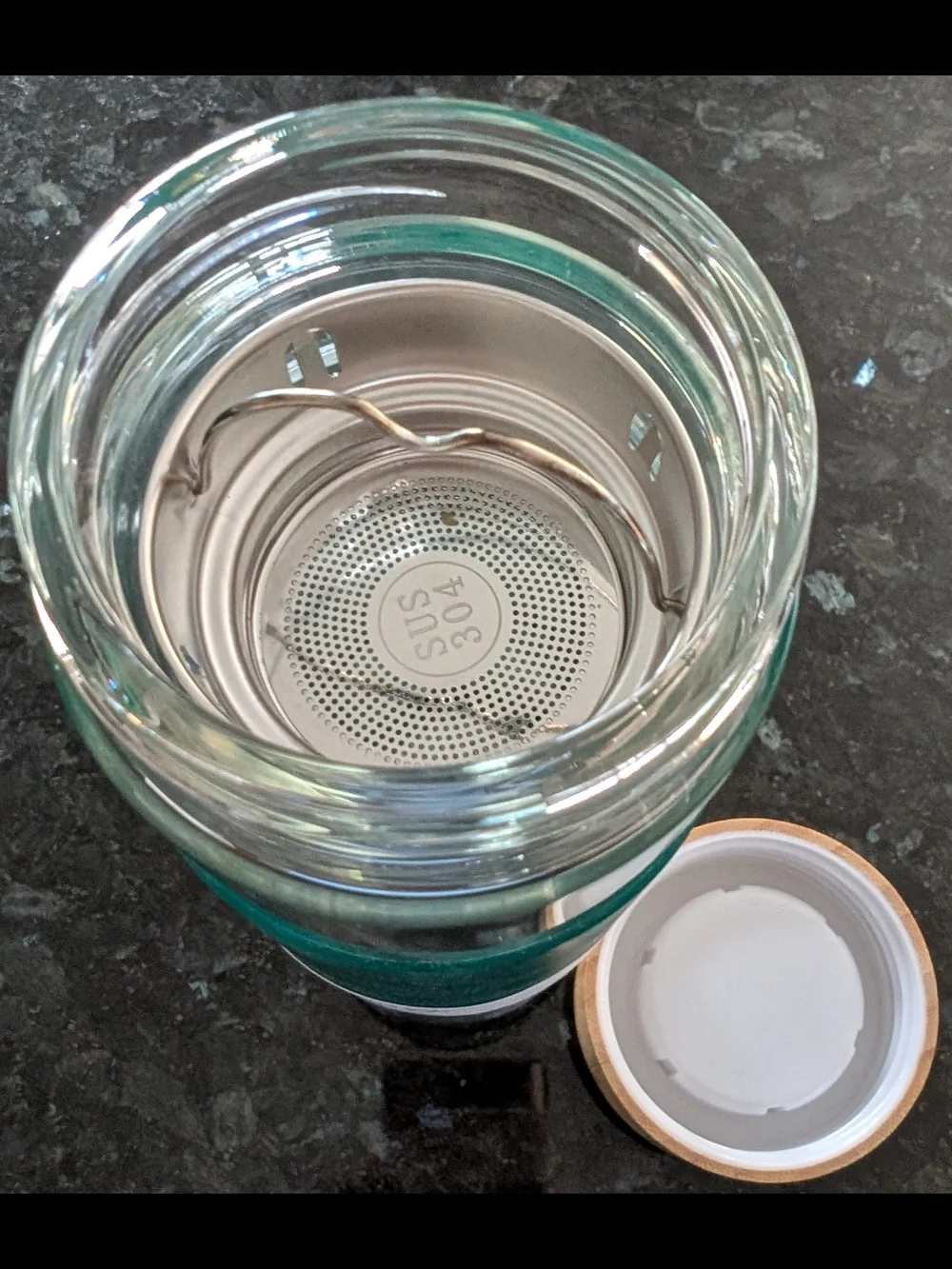 Citizen Teal Glass Infuser Bottle with Bamboo Lid - Picture 5 of 5